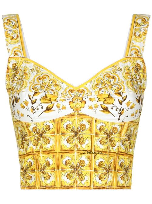 Top con stampa maiolica DOLCE & GABBANA | F7W98THH5EAHG3TN